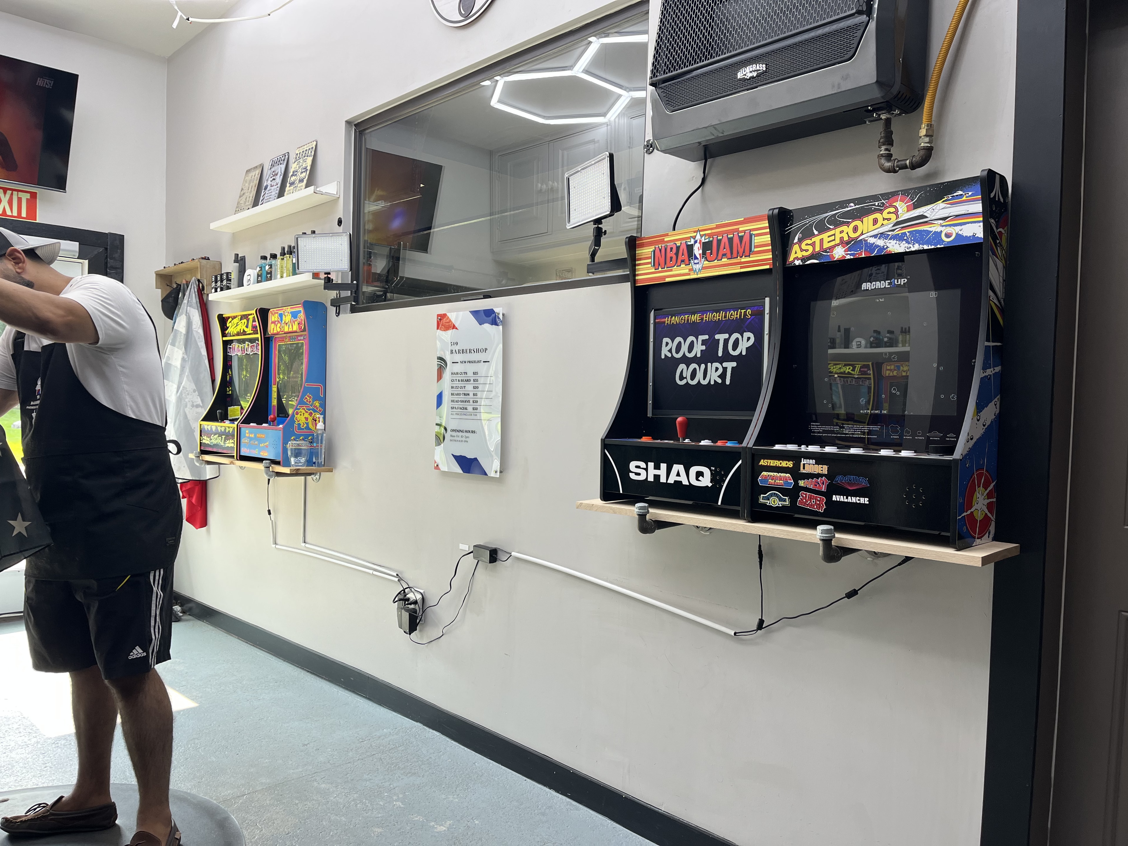 Arcade games at 519 Barbershop